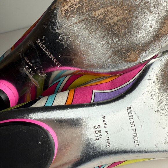 Emilio Pucci Vintage Y2K Satin Ballet Flats Size EU 38.5 US 8 - Picture 5 of 11
